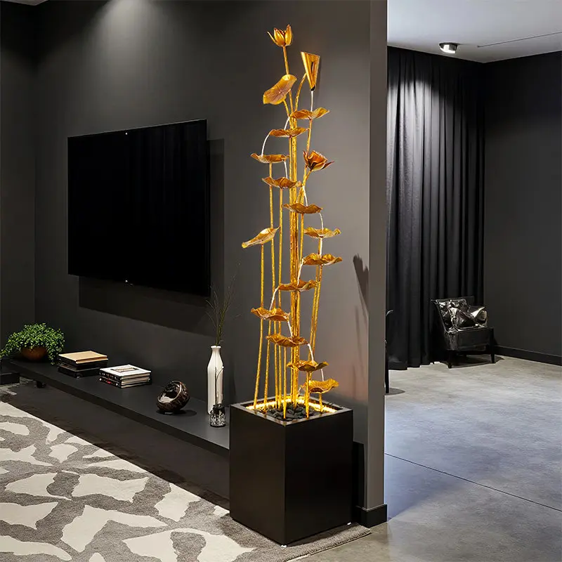 

Креативный водный фонтан, приносящий богатство и изобилие, с текущей водой, напольный, для украшения гостиной.