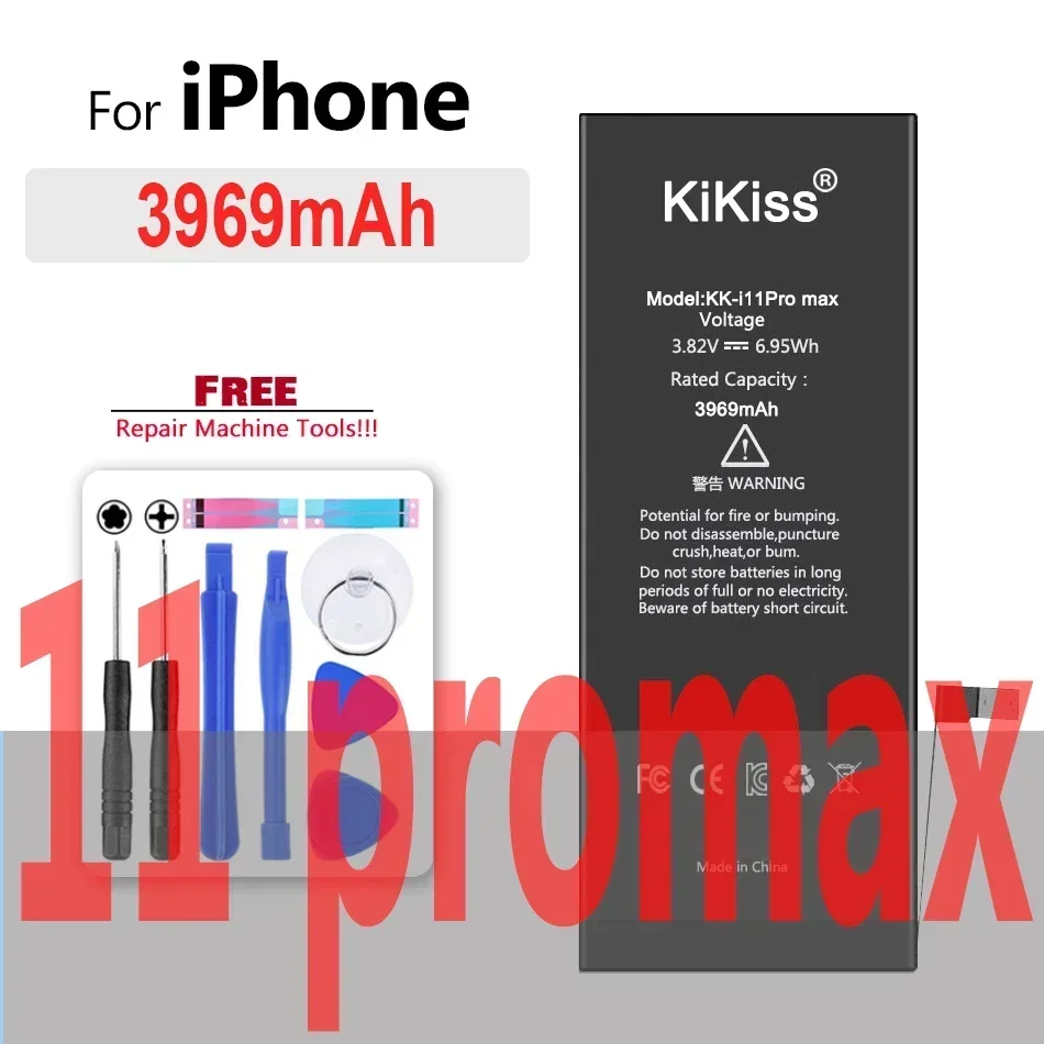 High Capacity Battery For iPhone 3G 3GS 5 6 6S 5S 6P 6SP SE 7 8 Plus X XR XS 11 Pro Max Bateria Free Tools Adhesive Tape