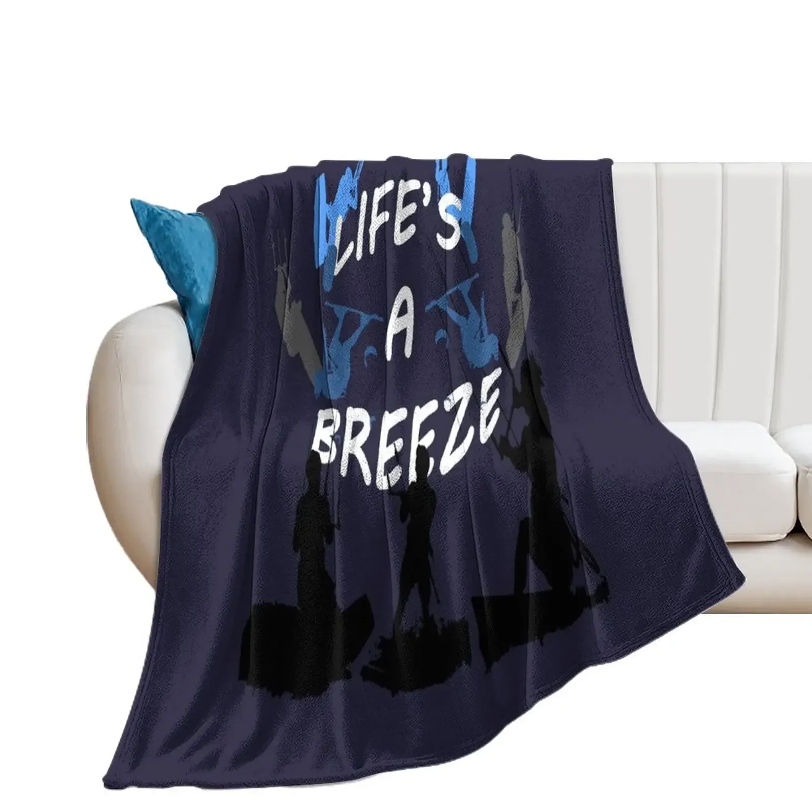 Lifes A Breeze For Kitesurfers Casual Pun For Kitesurfers 1 Throw Blanket Baby Camping Soft Beds Picnic Blankets