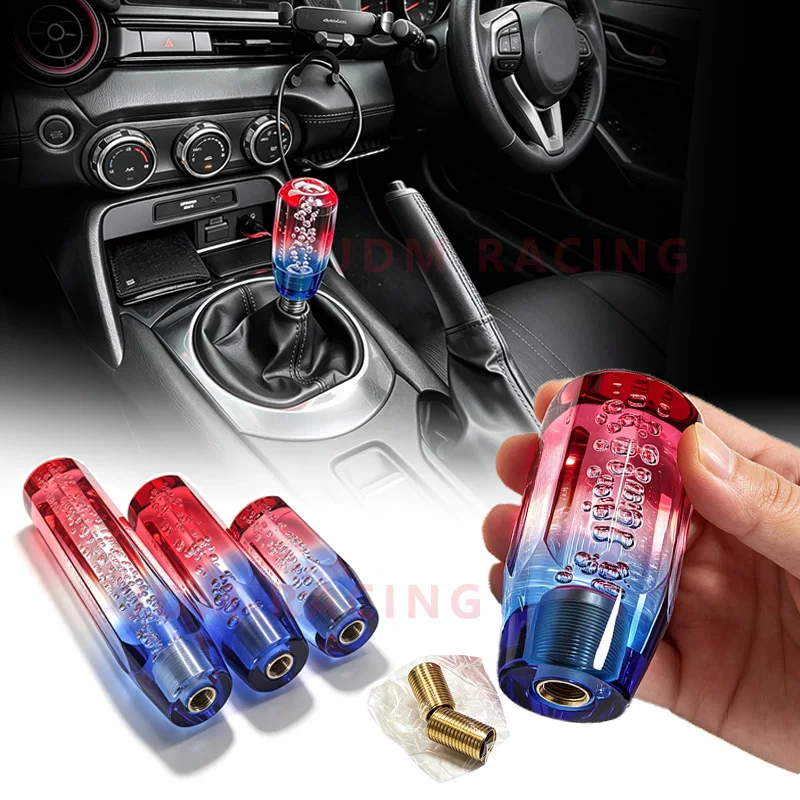 Rennsport-Design Farbverlauf Acryl Schaltknauf 10/15/20CM Manueller Schalthebel M12x1.25 Universeller Auto-Innenraum-Modifikationszubehör
