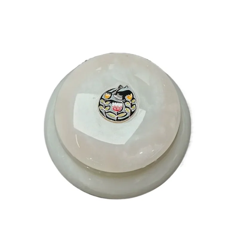 

Pet urn moisture-proof jade sealed jar marble light luxury funeral supplies lettering urn home, white jade flying saucer jar