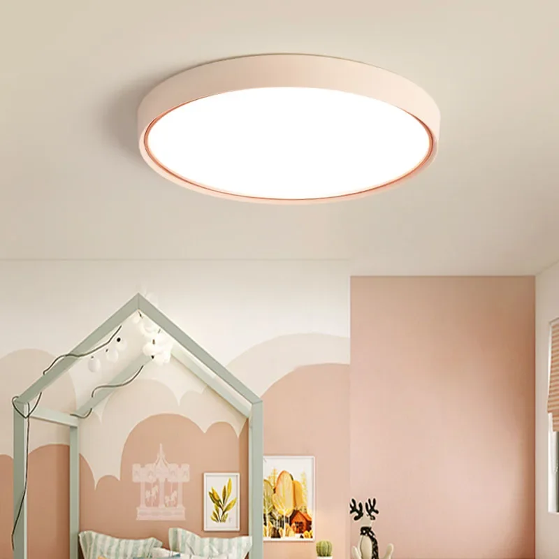 Modern LED Round Ceiling Lamps For Living Room Bedroom Study Room Ceiling Light Macaron style Home Decoration Lighting Fixture