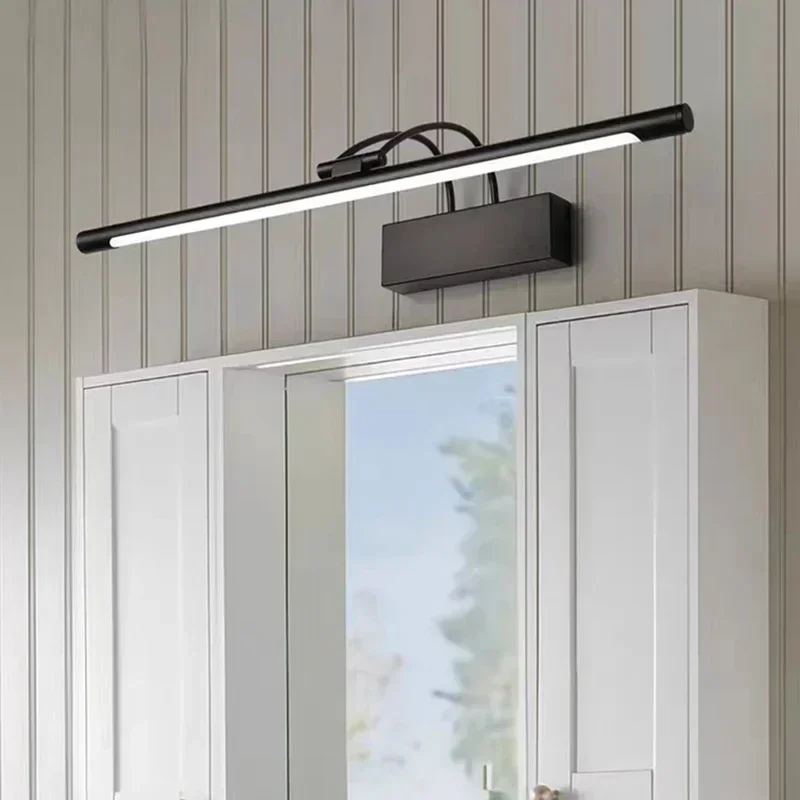 Luz frontal de espejo de Metal plateado, dorado y negro, accesorios de iluminación para dormitorio y baño, lámpara de pared moderna, envío directo