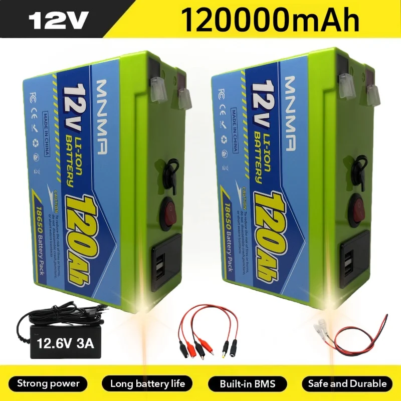 

18650 Battery 12V 12000mAh Lithium Battery Deep Cycle 30A BMS 4000+Cycles Perfect for Solar Fish Finder Power Wheel Boat Home RV