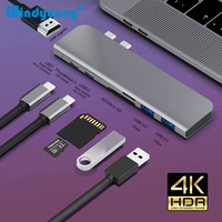 USB 3.1 Type-C Hub to HDMI Adapter 4K Thunderbolt 3 USB C Hub 3.0 TF SD Reader Slot PD For MacBook Air Pro M3 M2 M1 Chip