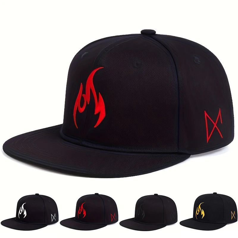 Cappelli hip-hop con ricamo fiamma unisex Primavera e autunno Berretti da baseball casual sportivi regolabili per esterni Cappello per protezione solare