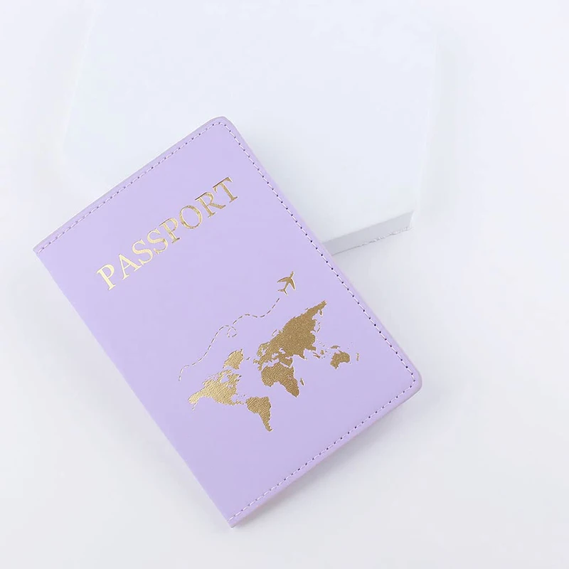 Fashion Travel Passport Holder World Map Travel Passport Cover Document Bag Pu Leather Document Credit Card Case Wedding Gifts