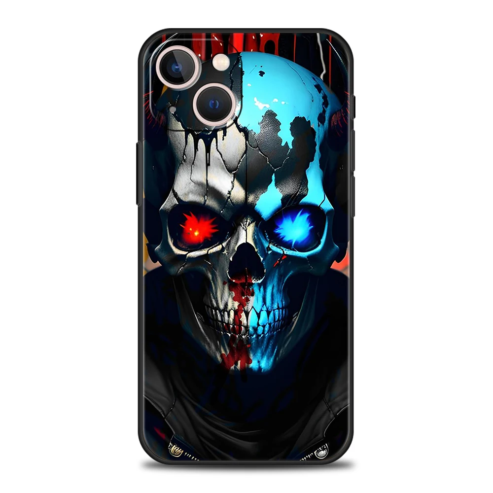 Grim Reaper Skull Skeleton Phone Case Cover for iPhone 16 15 14 13 12 Pro Max 11 7 8 Plus XR XS Max Shockproof Silicone Soft Bag