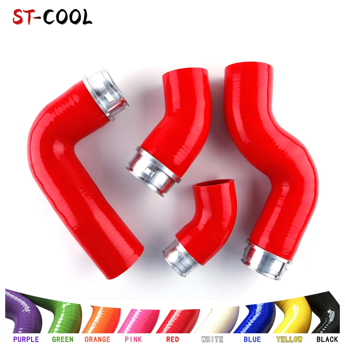 

For Volkswagen VW Golf 5 MK5 GTI MKV FSI 2.0T Turbo Boost Pipes Intercooler Tubes Silicone Hoses Kit Piping 4-Ply 4Pcs 10 Colors