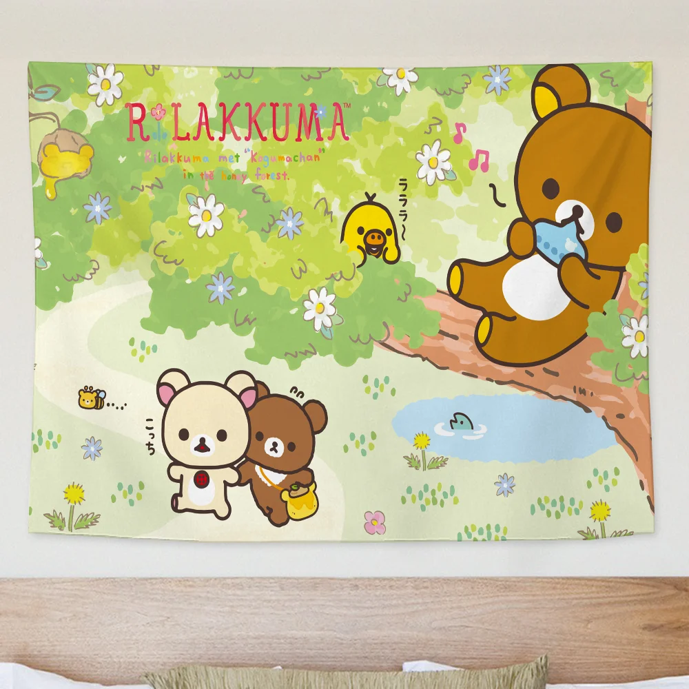 R-RilakkumaS  Tapestry Decoration party Background Hanging Cloth Bedroom Tapestry Room Decor Aesthetic