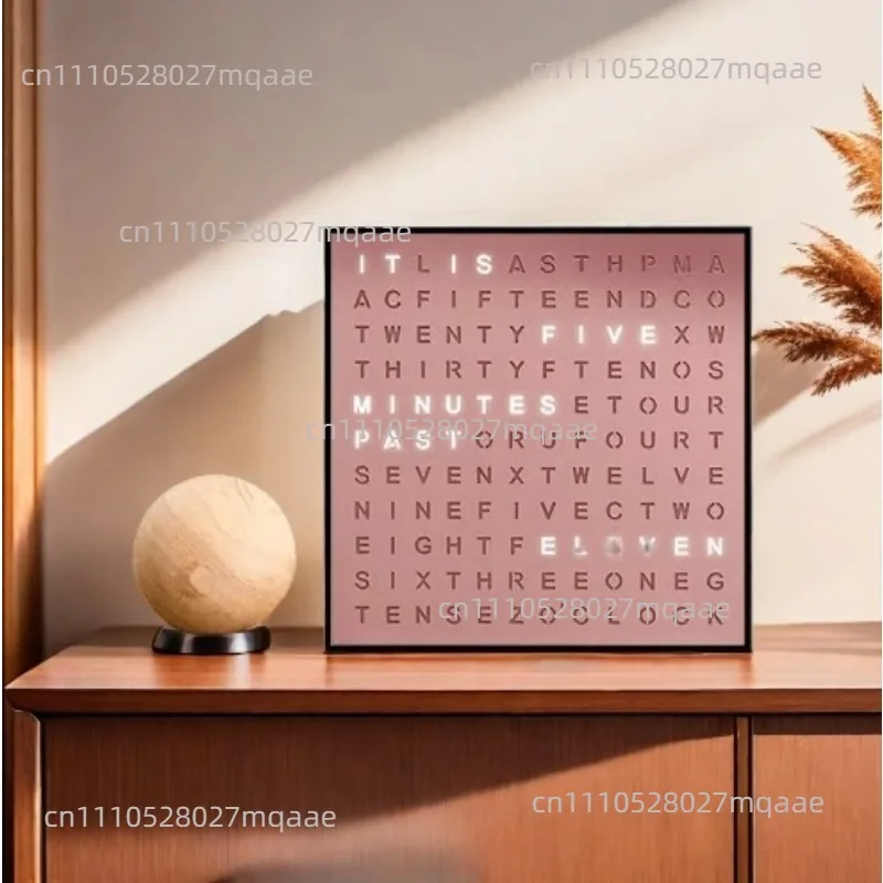 Home Decoration Clock Displays Time as Dutch Text Light Emitting Diode Word Clock with USB Cable