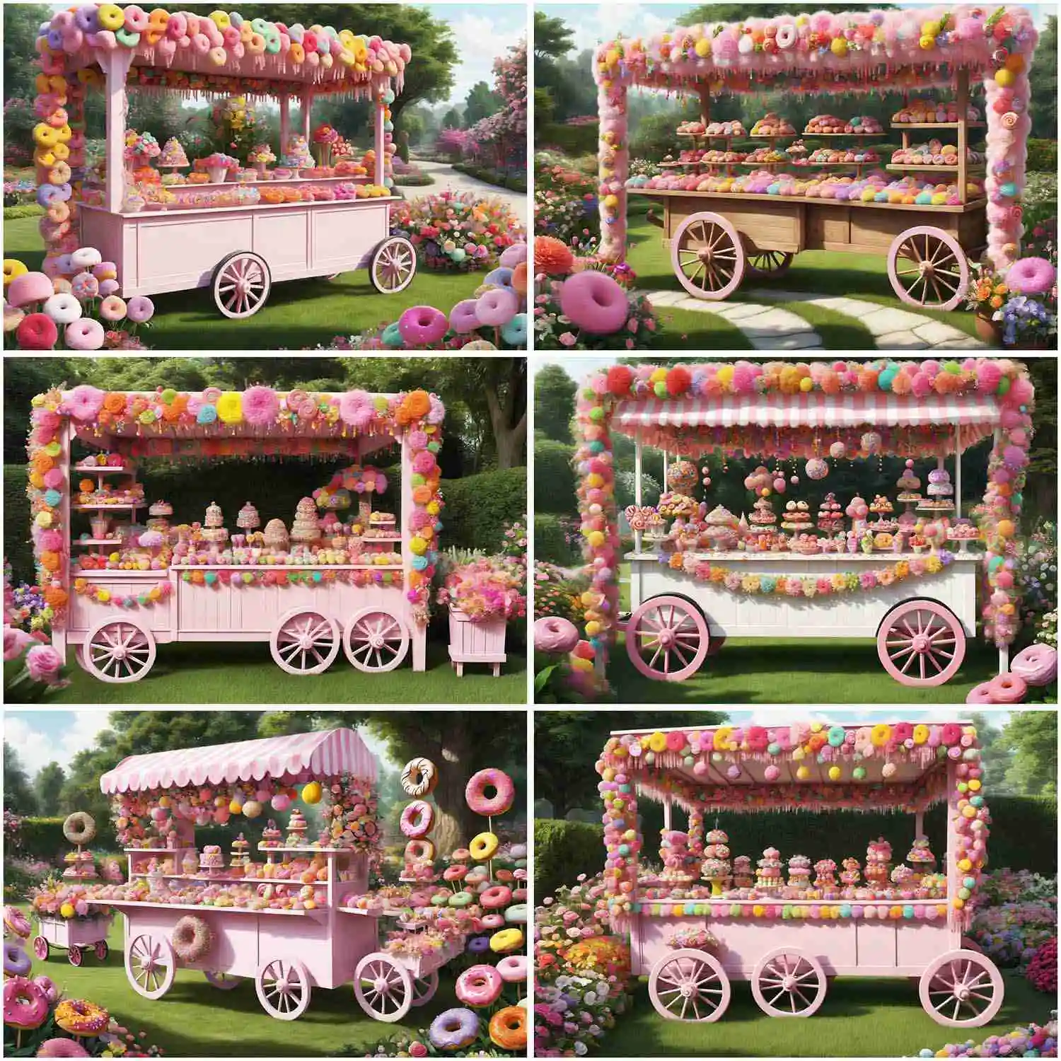 

MOON.QG Candy Bar Cart Birthday Deco Backdrop for Photography Baby Shooting Props Background Sweets Garden Donut Party Photocall