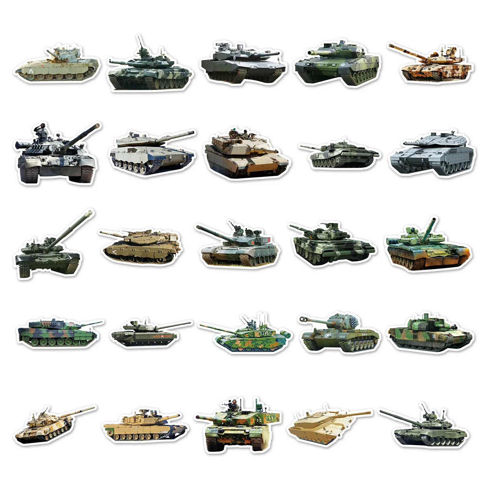 50pcs Tank Military Series Graffiti Stickers Suitable for Helmets Desktop Wall Decoration DIY Sticker Pack Wholesale