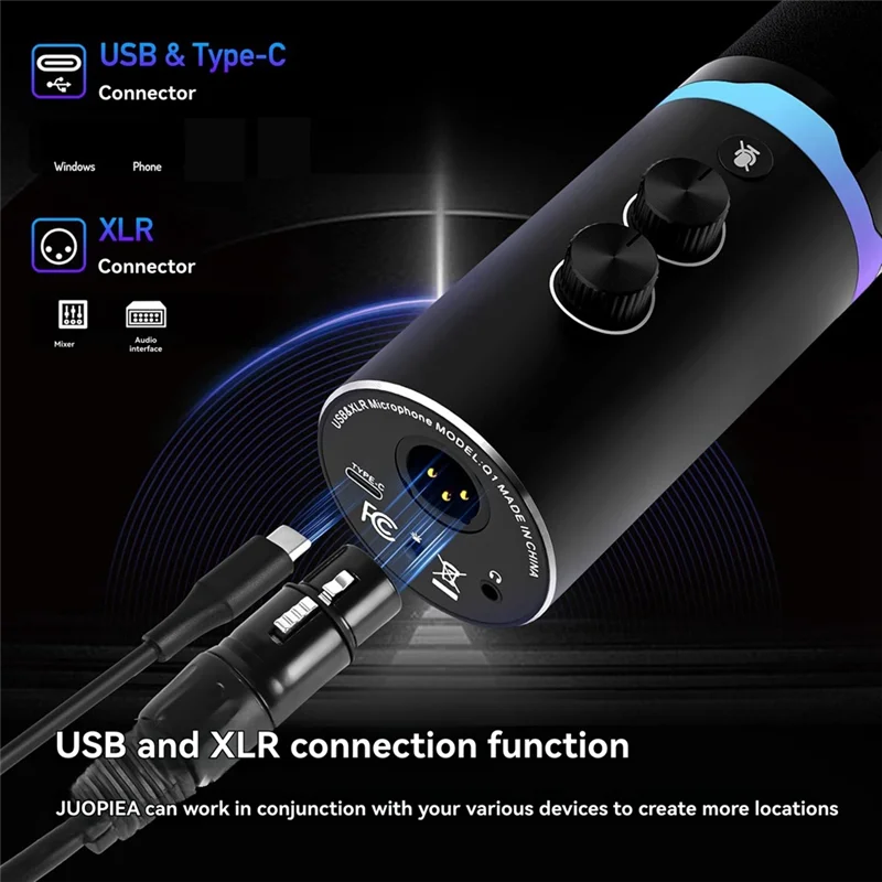 AA60-Tripod Included Q1 Professional Dynamic Condenser Microphone For Computer Mobile Phone Live Broadcast For Recording