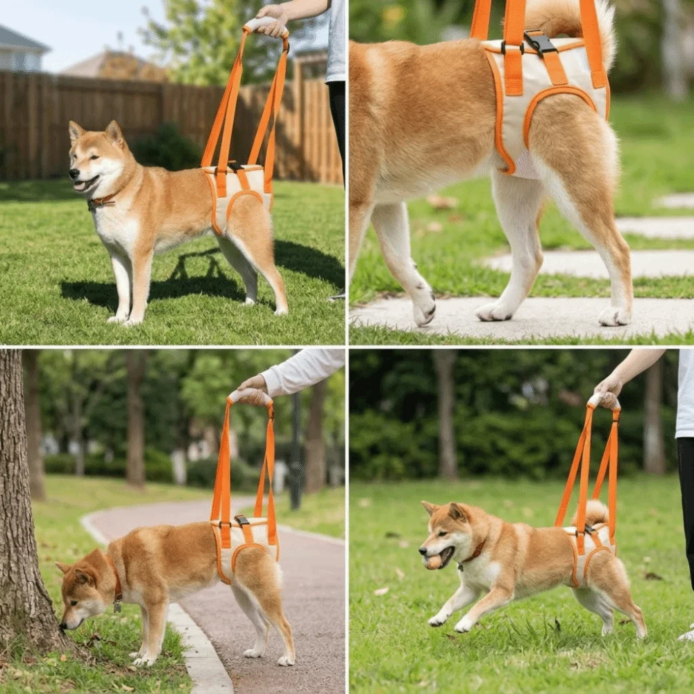 Adjustable Straps Dog Lift Harness Lightweight Build Padded Handle Pet Mobility Sling Adjustable Buckles Breathable Mesh