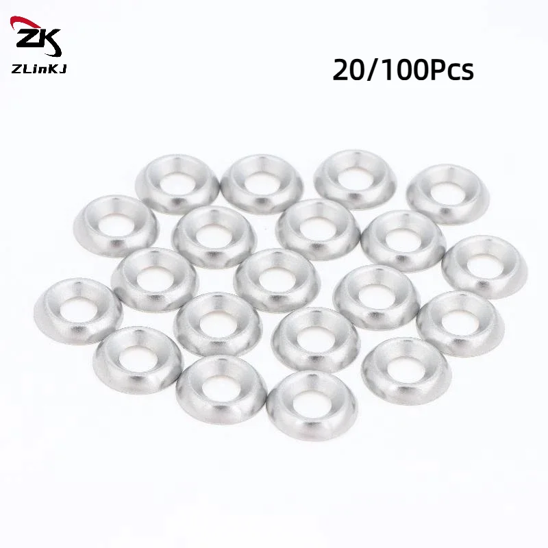 (ZYDD01) 20/100Pcs 304 Stainless Steel Bowl Type Conical Washer Countersunk Washers Concave-Convex Hollow Fisheye Gasket