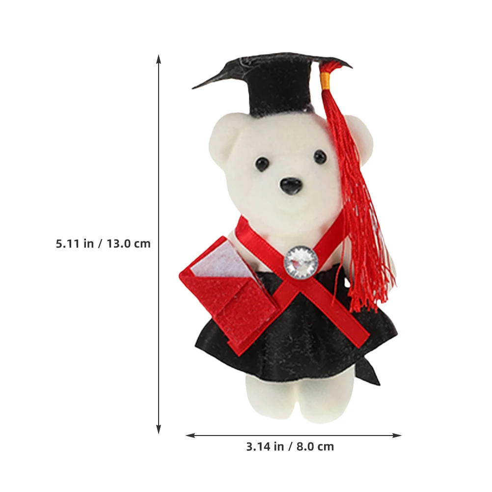 Ours de remise de diplôme de Style doctoral, fournitures artisanales pour décoration de Bouquet, cadeau créatif de saison de remise de diplôme, Mini ornement Animal Unique, 12 pièces