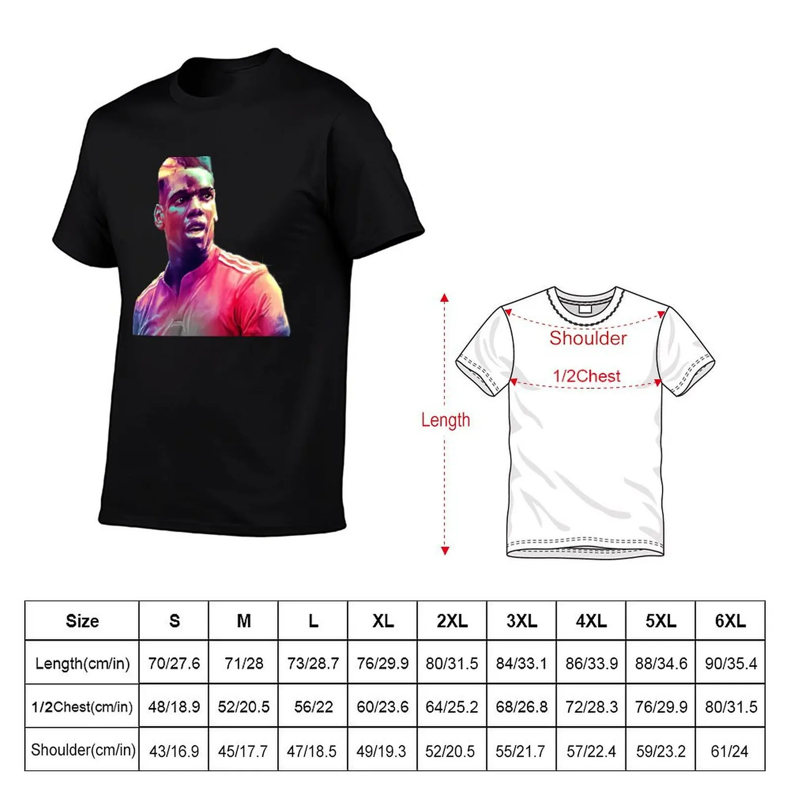 Colourful Pogba T-Shirt Lightweight Gym Training T-Shirt