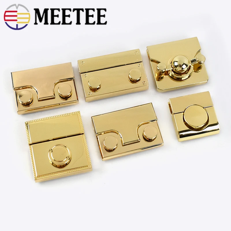 Meetee 1/2Pcs Metal Bag Lock Snap Buckles Purse Closure Clasps Handbag Decoration Buckle DIY Bags Hardware Accessories