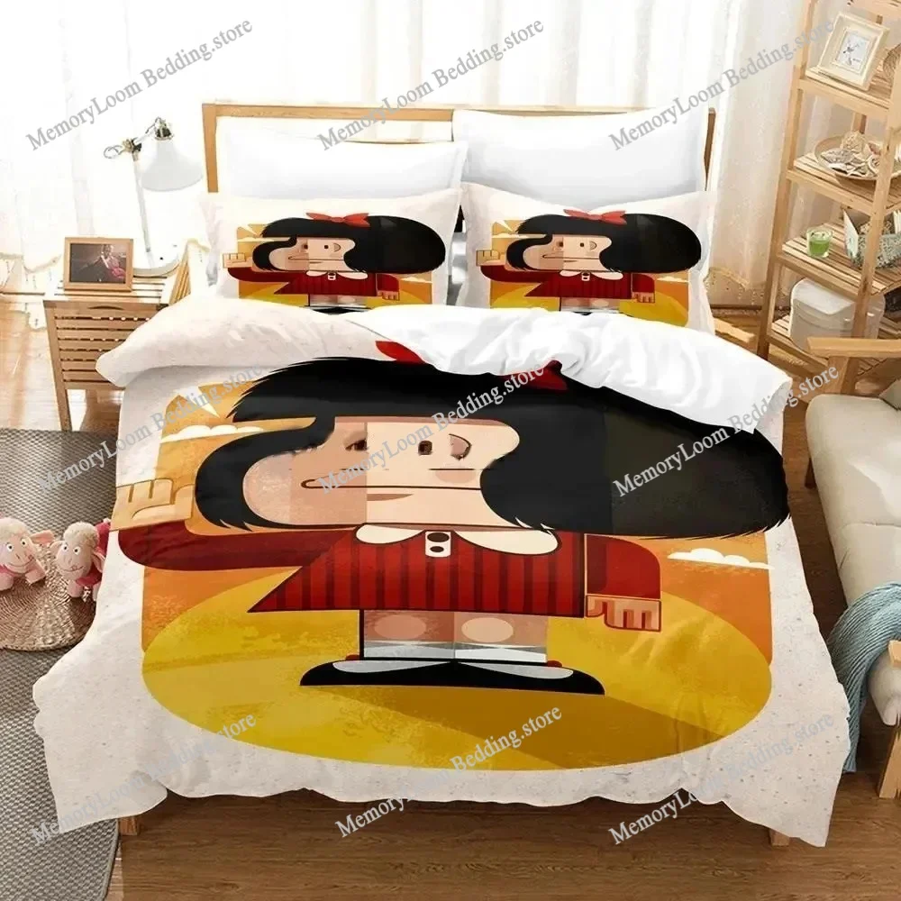 

Fashion Vibrant 3D Print Anime Mafalda Bedding Set Single-Twin-Full-Queen-King Size Adult Kid Bedroom Stylish Duvet Cover Sets
