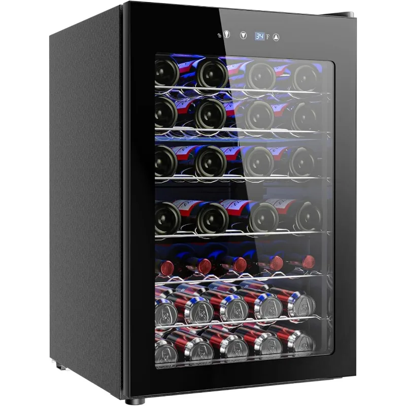 for Red, White and Champagne 45 Bottle Wine Cooler Refrigerator, Small Built-in Wine Fridge
