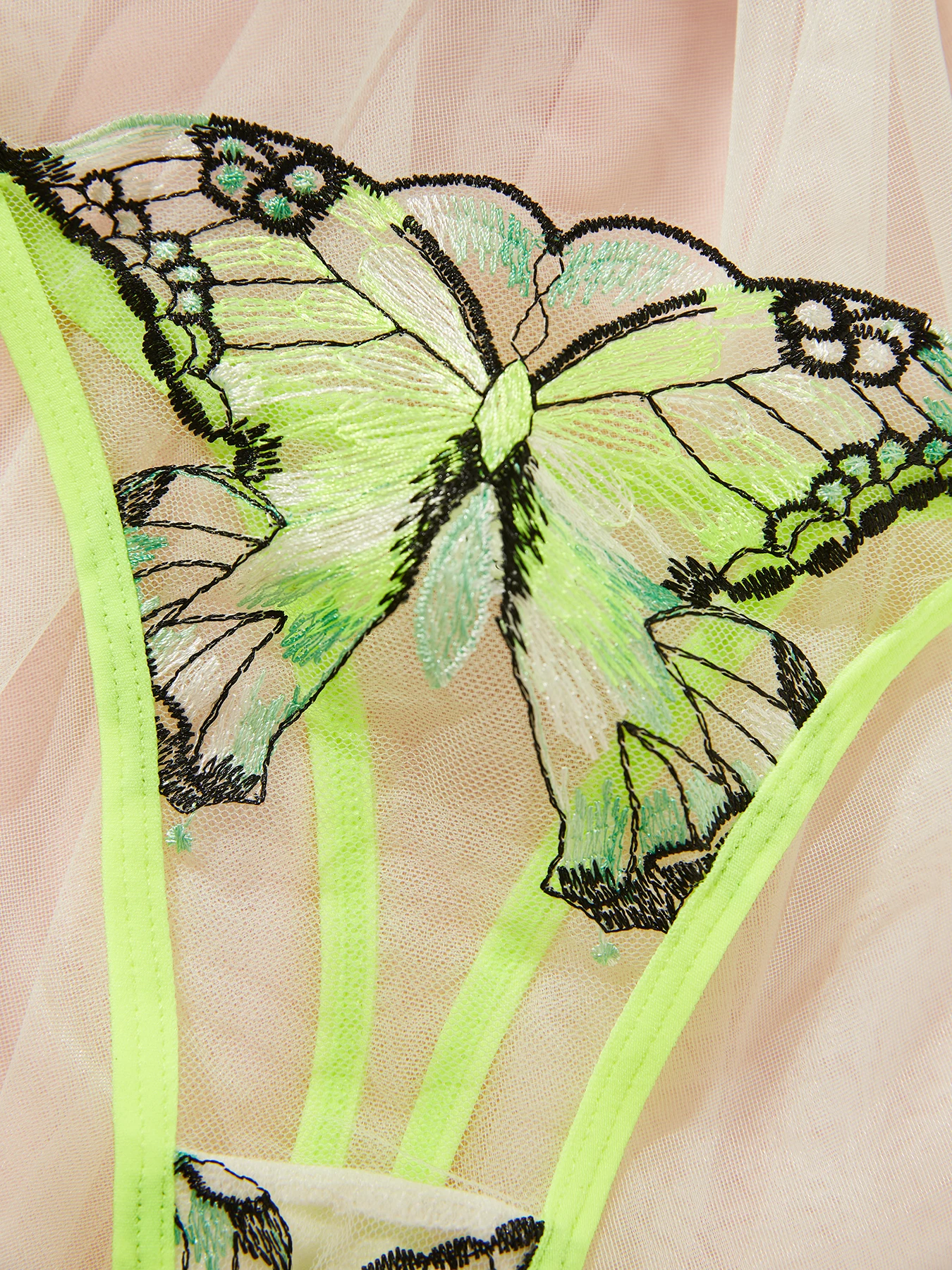 Ellolace Butterfly Lingerie Onlyfans Kit Neon See Through Lace Briefs kit Fantasy Tulle Underwear G-String Sex Shop Sexy Costume