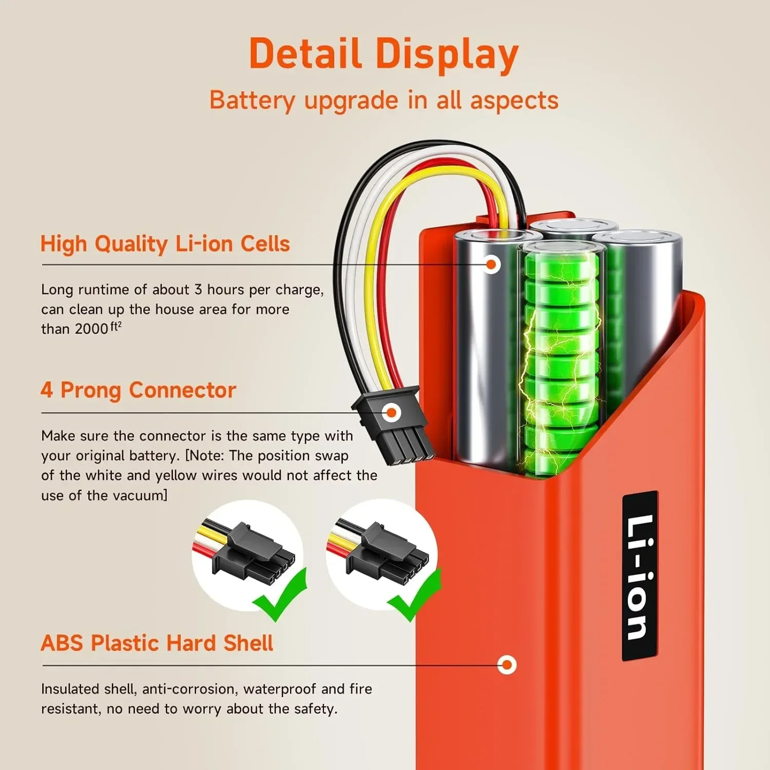💖5200mAh-12800mAh Sweeper Battery BRR-2P4S-5200D 5200S for XIAOMI Roborock S50 S51 S55 T60 Sweeping Mopping Robot Vacuum Cleane