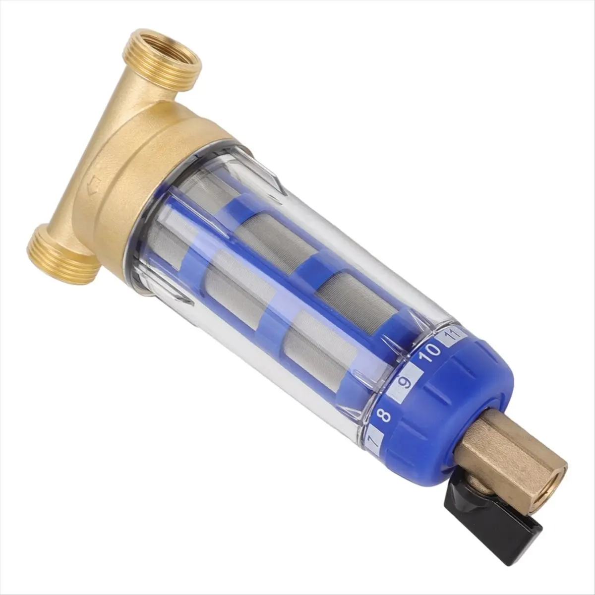 A20I Water Prefilter Down Sediment Whole House Down Sediment Water Filter Refined Copper Head 40um