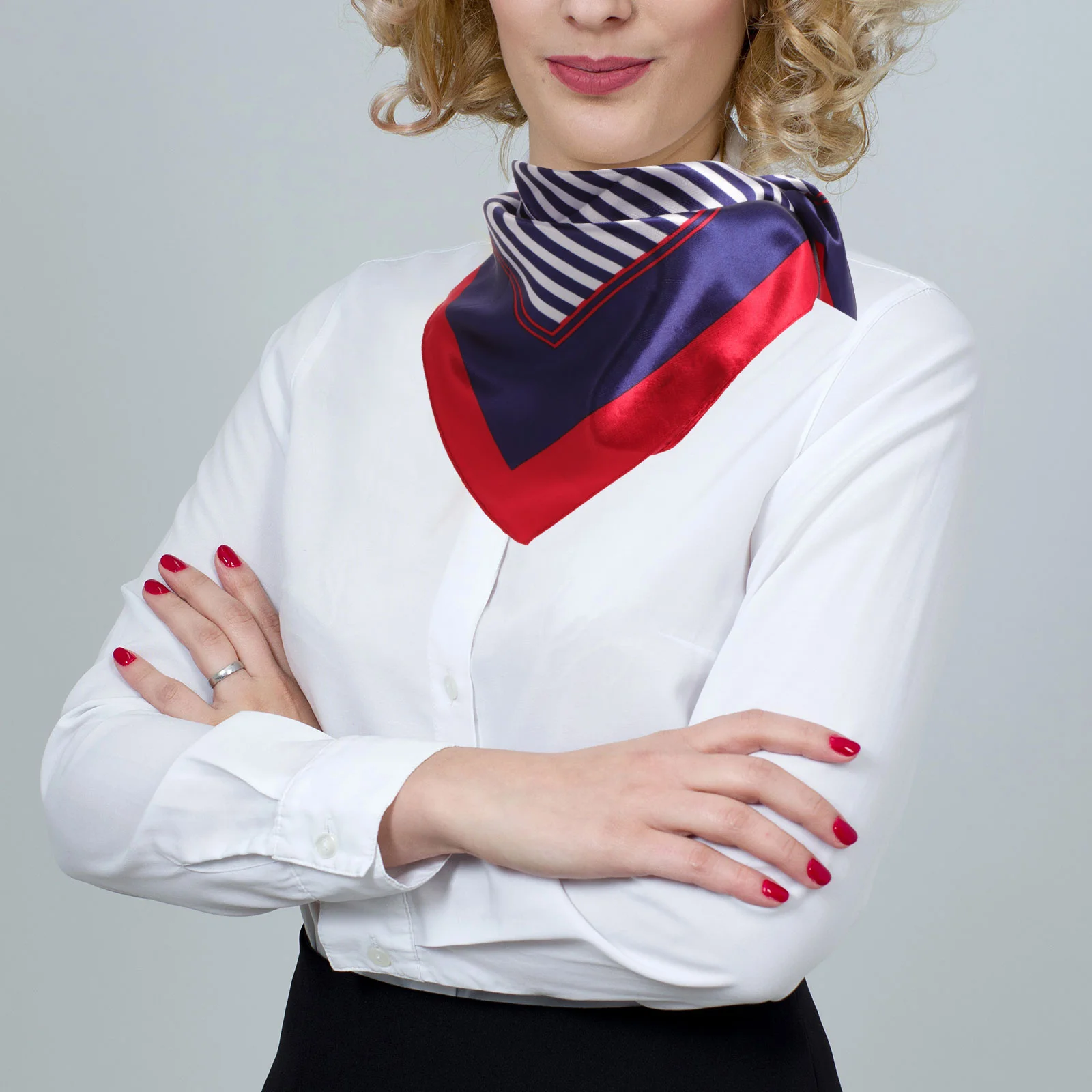 Stewardess Scarf Lightweight Ladies Satin Neck Scarves Women Girls Neckerchief Silk Scarf For Women Party Wedding Gift