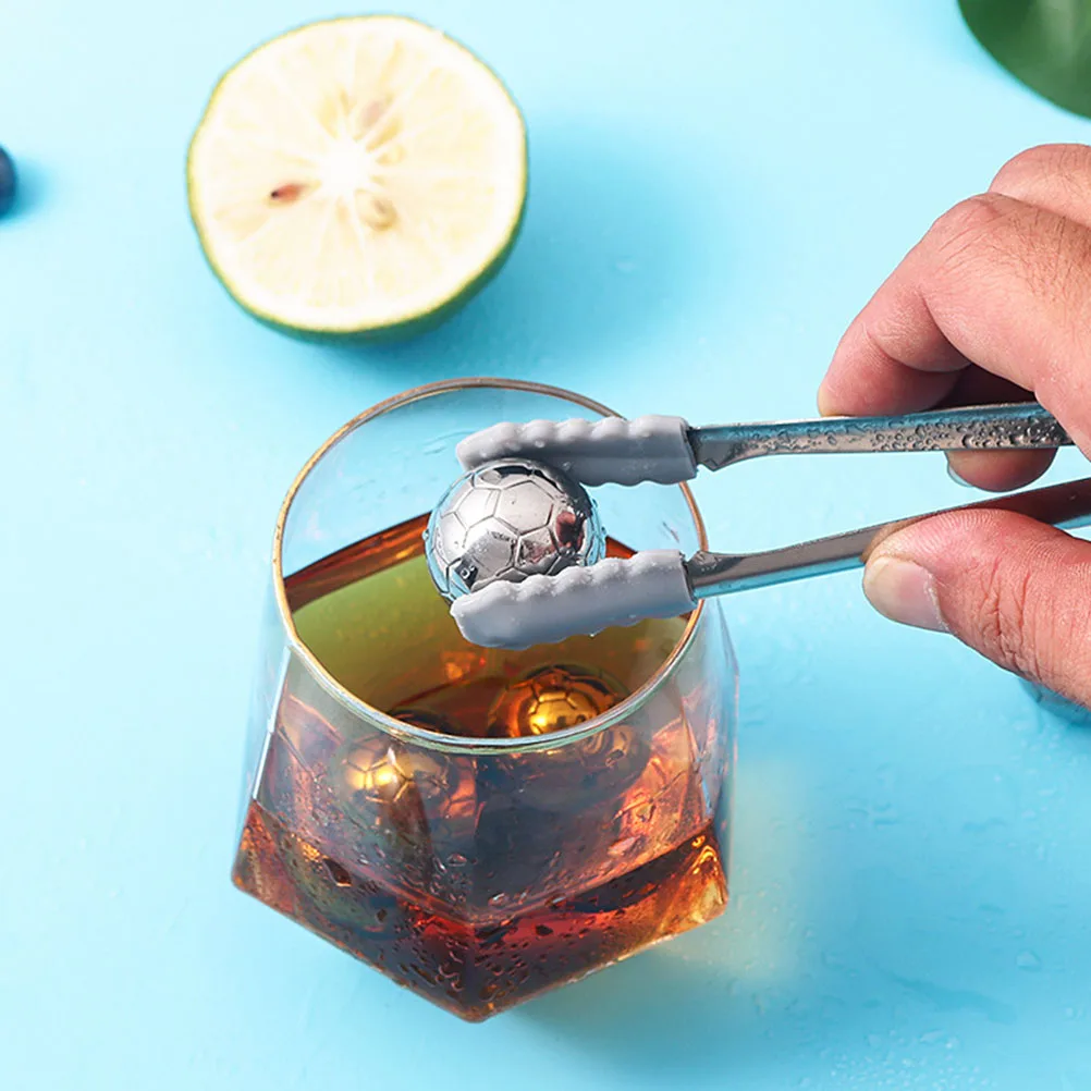 

1 set Football Shaped Stainless Steel Reusable Ice Cubes Cooling Whiskey Drink Beverage Home Bar Kitchen Tool Ice Mold