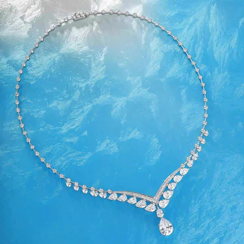 10k White Gold Pear Cut & Round Cut total 6.8ctw DEF VS Lab Grown Diamond Main stone 1CT(IGI) Laxury Jewelry For Lady