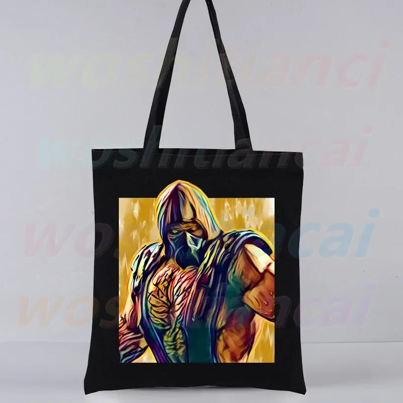 Mortal Kombat Custom Tote Bag Shopping Original Design Black Unisex Travel Canvas Bags Eco Foldable Shopper Bag