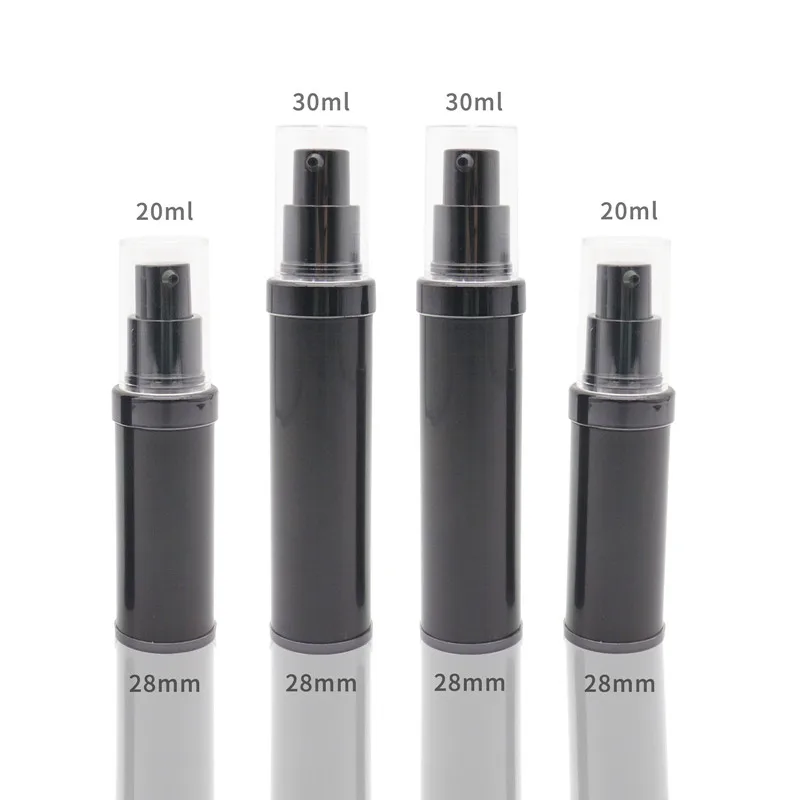 

50Pcs 20ml 30ml Black Empty Cosmetic Airless Bottle Plastic Treatment Pump Travel Vacuum Bottles