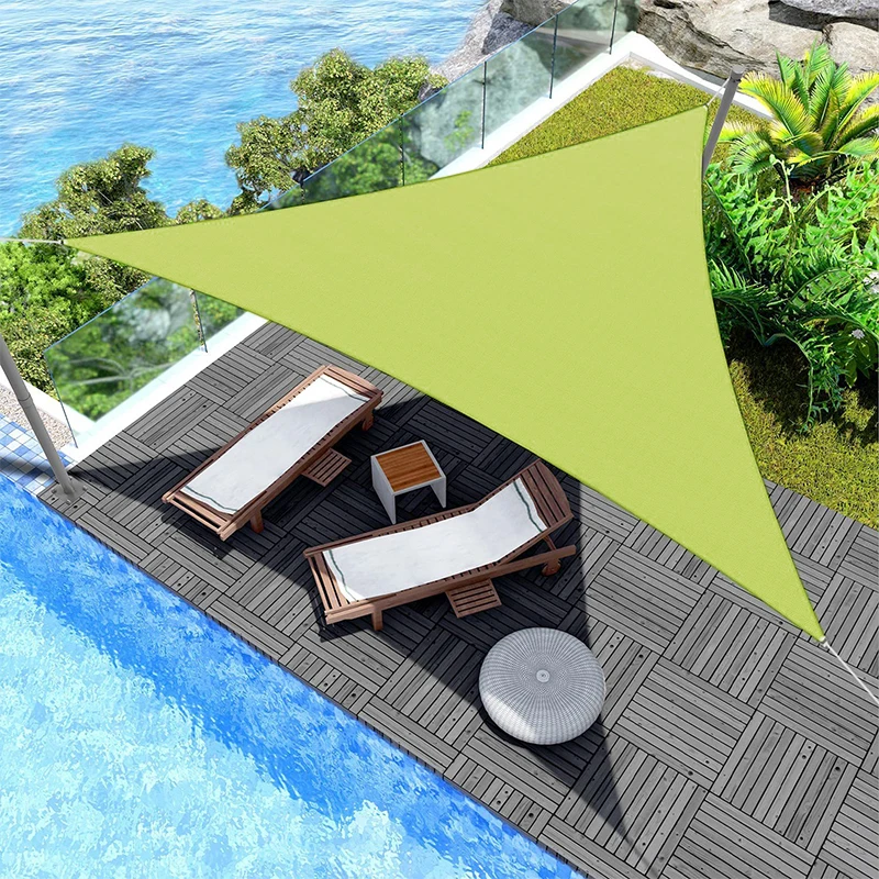 Outdoor Patio Balcony Triangular Canopy Sun Protection Shade Sail Silver Coated Awning Landscape Canopy 3 Meters