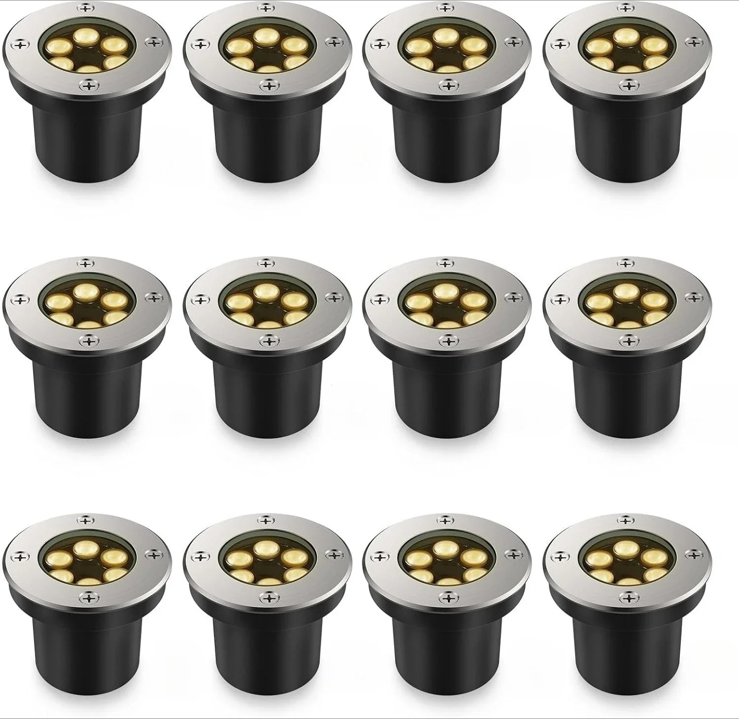 Low Voltage Landscape Lights 6W IP67 Waterproof In Ground Lamp Durable Outdoor Buried Lighting For Pathway Deck Patio Yard Garde