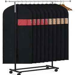 Solid Color Household Non-Woven Clothes Dust-proof Cover Wardrobe Clothing Organizing Storage Bag Men's Suit Protective Cover