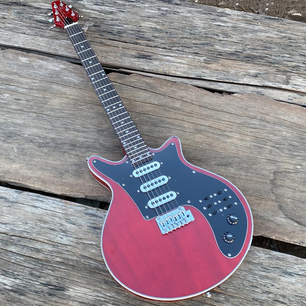 Custom Brian May Red Electric Guitar Stainless Steel Frets 24 Frets Rosewood Fretboard 6 String Guitarra Tremolo Bridge
