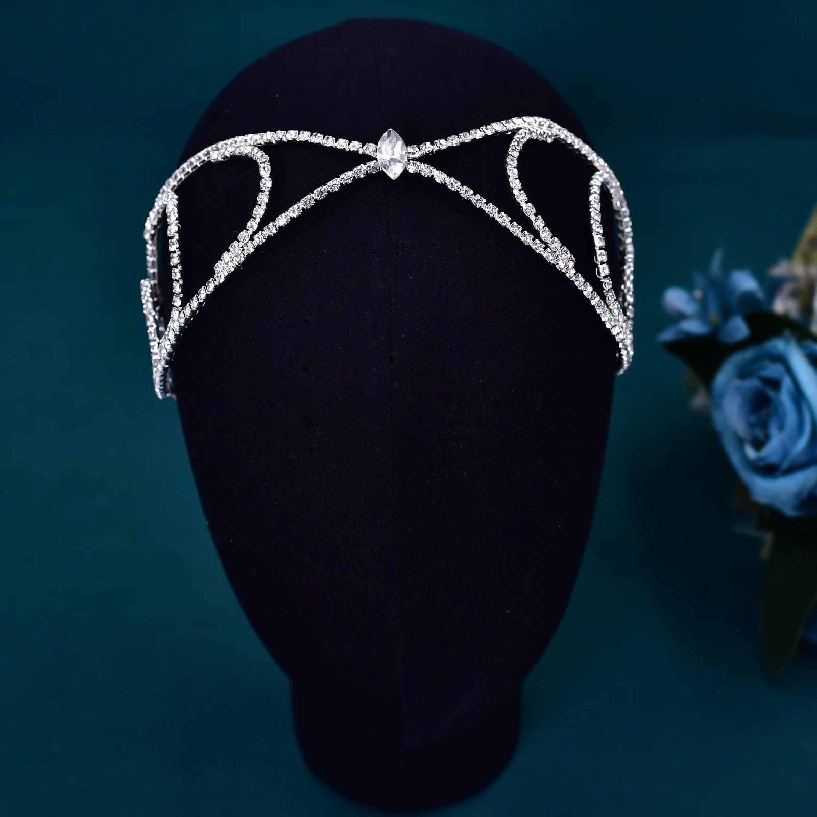 Rhinestone Headband Bridal Wedding Headwear Woman Party Hair Accessories Handmade Crystal Jewelry Hairpiece HP545