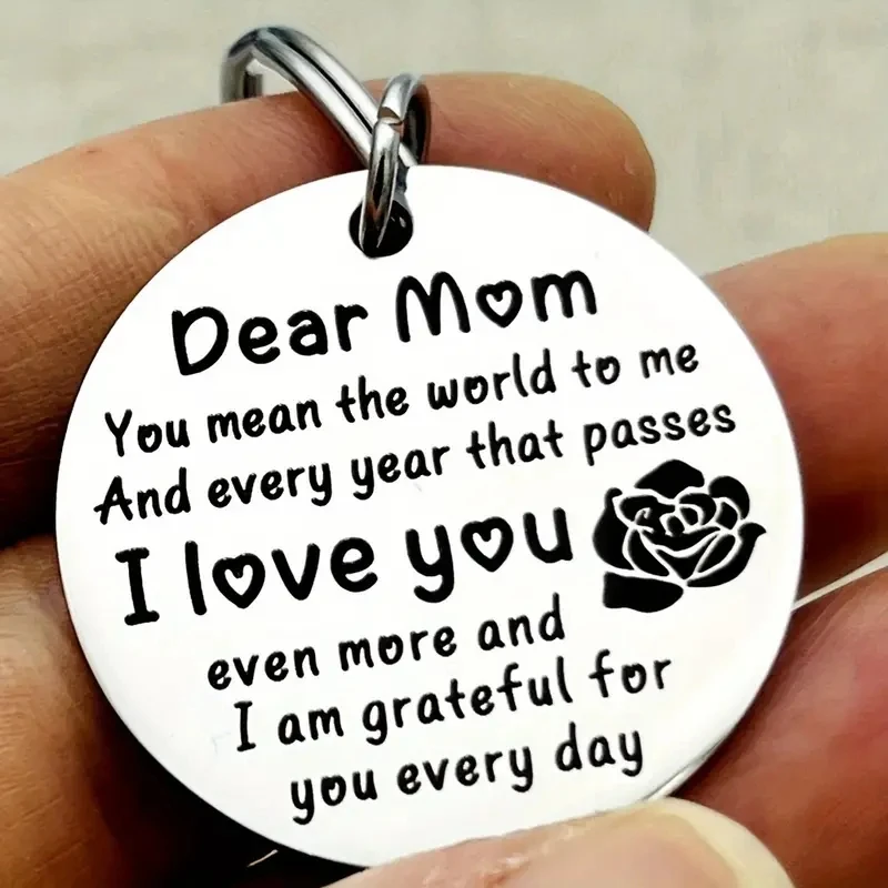 Stainless Steel 'Dear Mom I Love You' Keychain - Perfect Gift for Mother's Day, Birthday, Christmas, Thanksgiving