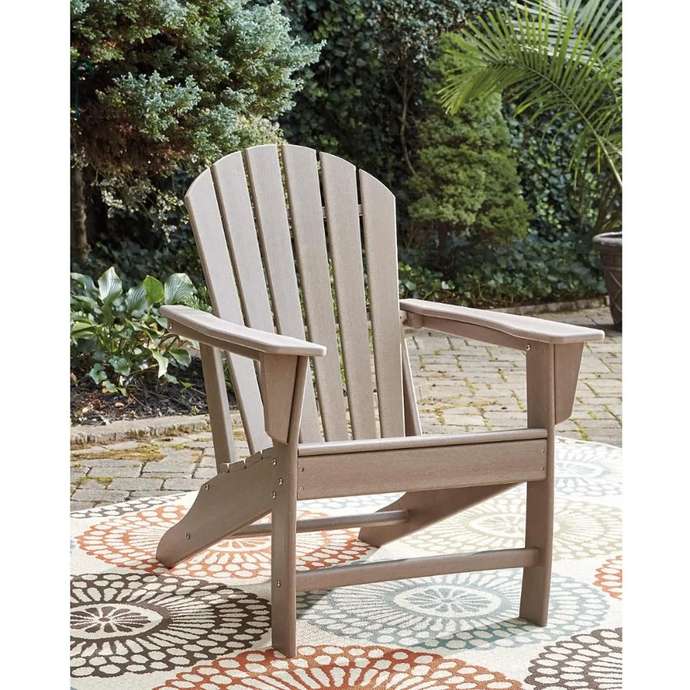 Sundown Treasure Outdoor Patio HDPE Adirondack Chair, Light Brown