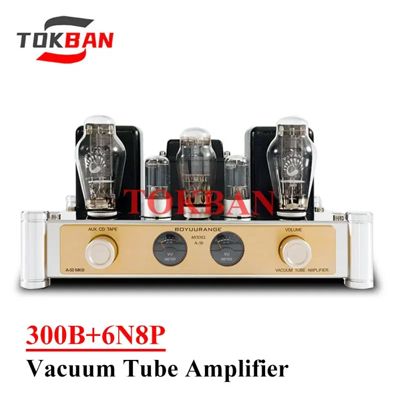 Tokban 300B Vacuum Tube Amplifier 8.2w*2 High Power Vu Meter Voice Natural Single-ended HIFI Amplifier Audio