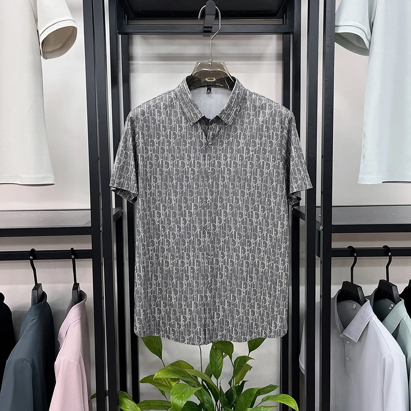 

Summer New Style Men's Printed Fashionable Casual Lightweight Breathable Short-Sleeved Shirt