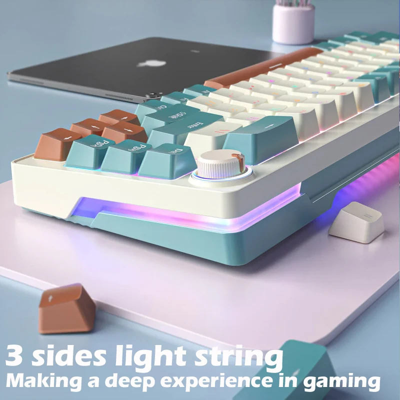 ZIFRIEND -لوحة مفاتيح ألعاب ميكانيكية لاسلكية ، 68 مفتاح ، PBT ، RGB ، سلكي ، بلوتوث ، 2.4 جيجا هرتز ، قابلة للتبديل الساخن ، 65% ، 60% ، ZA68 Pro