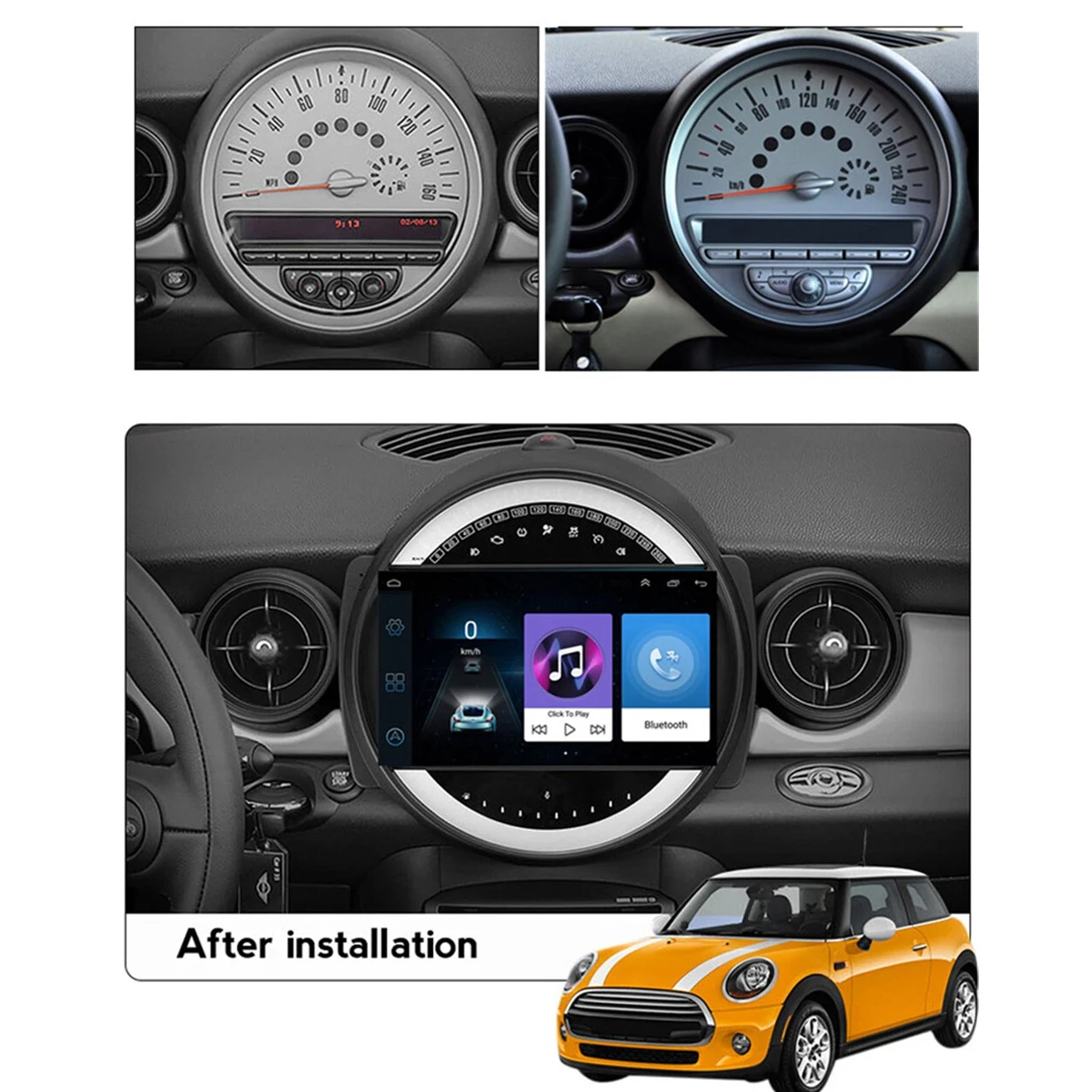 

9inch Car Stereo Multimedia Video Player GPS Navigation for Mini Cooper R56 2007-2014 with Android13 Carplay+ Android Auto