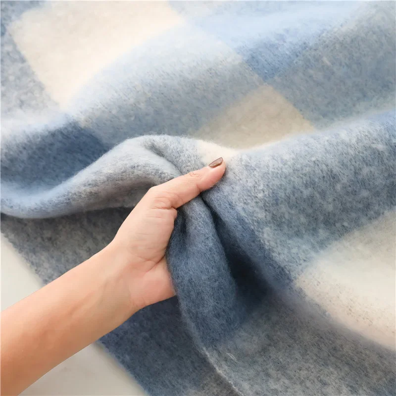 Autumn Winter Luxury Women Scarves 240*38cm Men Thickening Warm Scarf Rainbow Plaid Tassel Shawl Cashmere Imitation Fashion Wrap