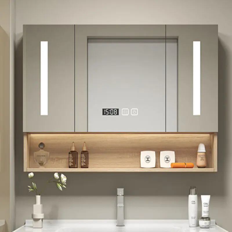Mirror Organizer Bathroom Cabinet Storage Shelves Partitions Decorations Cupboard Over Skincare Archivadores Salon Furniture