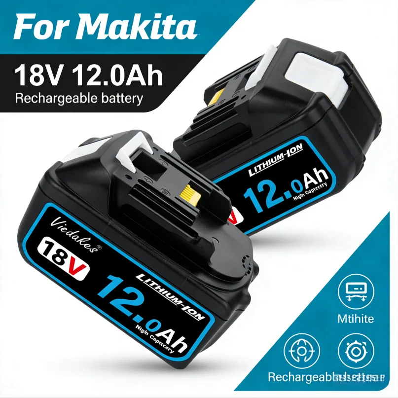 

Original Upgraded BL1860 Rechargeable Battery 18V 12000mAh Lithium for Makita 18V Battery BL1840 BL1850 BL1830 BL1860B LXT 400