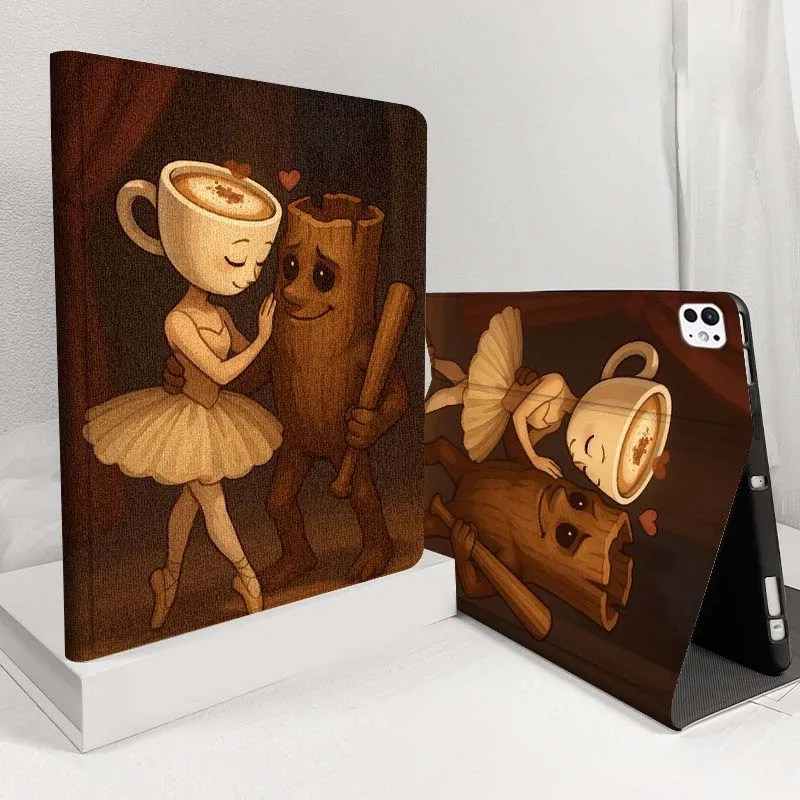 

Coffee cup ballerina For iPad Pro Air 5 4 3 13 11 8 7 6 5 10th 7th 6th 10.5 12.9 10.9 Tablet Case