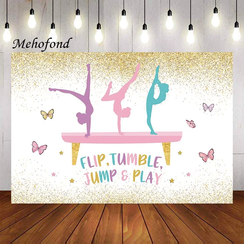 Mehofond Photography Background Rhythmic Gymnastics Jump Tumble Play Gymnast Girls Birthday Party Decor Backdrop Photo Studio