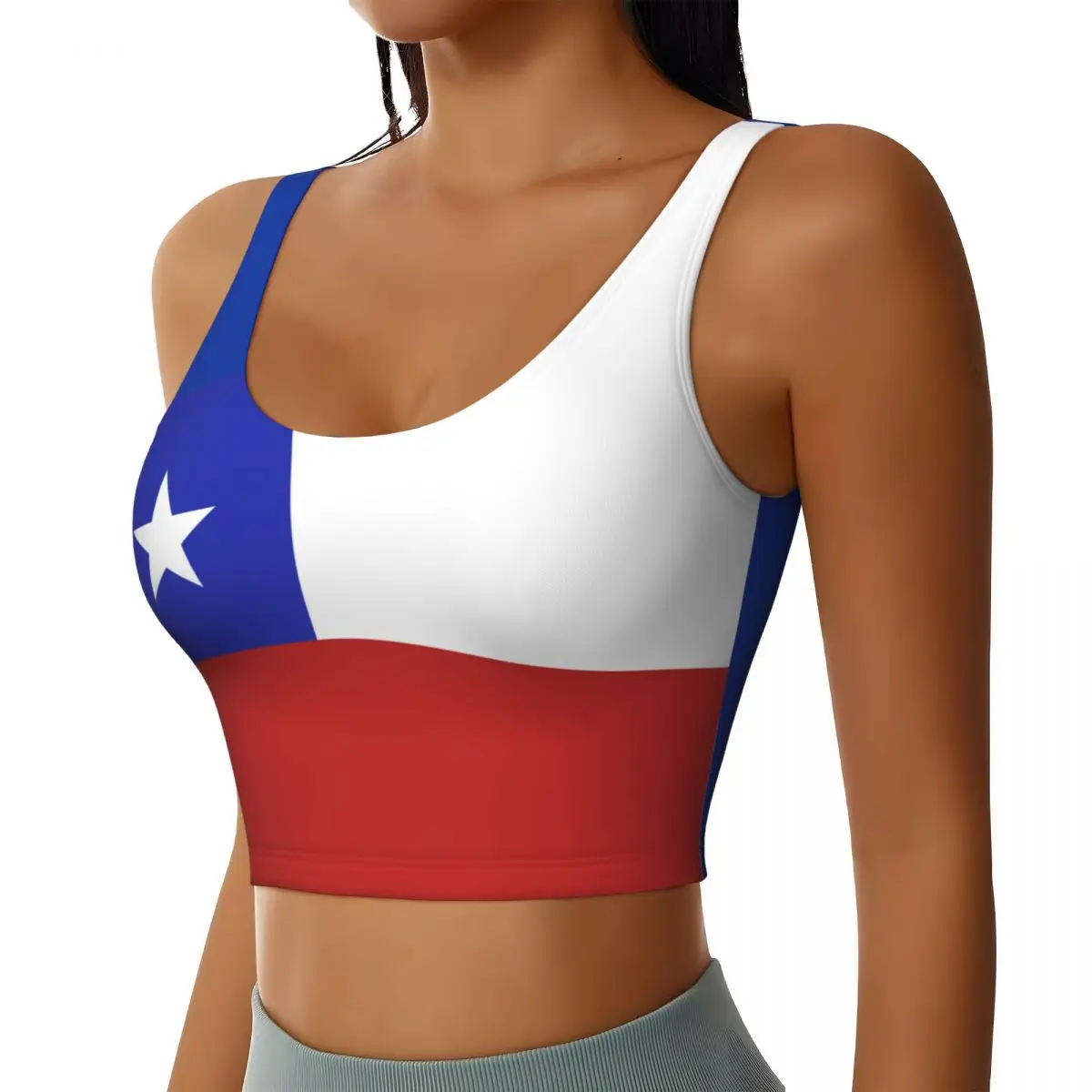 2026 Chile Flag Print Women Activities Sports Vest Yoga Vest Workout Vest for Women Lightweight Trendy